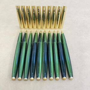 846 万年筆 SWAN PEN CO.LTD 10本セット ペン先 SPECIAL HARDEST昭和レトロ ヴィンテージ 筆記用具 筆記未確認 パールカラー 緑 グリーン 