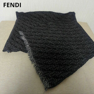 FENDI　マフラー　ズッカ柄　グレー　ブラック　マフラー　ウール100% EC38a50sn