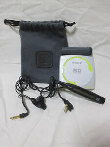 ◆SONY/ソニー MD　WALKMAN 　MZ-E80 Digital　MEGA　BASSジャンク扱い/手元コントローラー/電池ＢＯＸ/ケース袋付