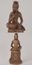 木彫り 仏像 弥勒菩薩 フィギュア 弥勒菩薩像 座像 仏教美術 置物 木彫 仏像 427_画像3
