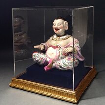 慶應◆稀少！19世紀後期【Meissen オールドマイセン】エーバーライン原型『Pagoda man パゴダ人形 男性神 156』18cm フィギュリン_画像4