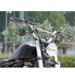 バイク汎用ハンドルクランプ クランプミラー ラウンドミラー 取付簡単 チョッパー ボバー ハーレーの画像2