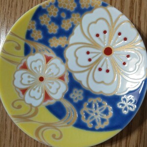 ルピシア 九谷焼 豆皿 4枚セット 桜豆皿 和風 小皿 青郊窯 美品の画像2