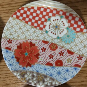 ルピシア 九谷焼 豆皿 4枚セット 桜豆皿 和風 小皿 青郊窯 美品の画像4
