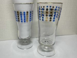 当時物 アデリアグラス 昭和レトロ シャービー レトロポップ 星 ADERIAGLASS 石塚硝子 2脚