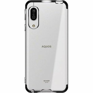 スマホケース◎ AQUOS sense3 ケース SH-02M AQU e SH-RM12 スマホカバー 透明 ソフト ブラック