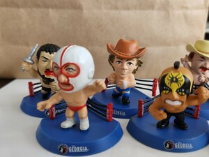 昔のGEORGIA景品？『全日本プロレス』名プロレスラードリー&テリー兄弟、ブッチャー、スタン・ハンセン、他セット※開封、展示、長期保存品