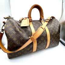 TY1045■ LOUIS VUITTON ルイヴィトン LV キーポル 45 FH0910 バンドリエール モノグラム ボストンバッグ ショルダーバッグ カデナ付き_画像1