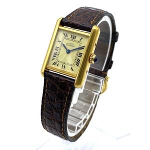 KY0055■【稼働】Cartier カルティエ must de Cartier マスト タンク ヴェルメイユ TANK QUARTZ クォーツ 5057001 腕時計 SV925 