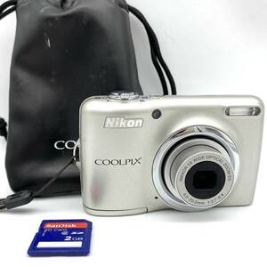 HY1436■【シャッター・フラッシュ確認OK】NIKON ニコン COOLPIX L23 クールピクス デジタルカメラ SDカード ポーチ付き 単三電池