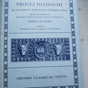 oxford classical texts　プラトン『ティマイオス』註解プロクロス著　vol 1ギリシア哲学　ギリシア語　ギリシア古典　