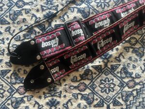  ultra rare unused 70s Gibson Vintage Strap Les Paul ES-335 SG SJ-200 J-45 B-25 Gibson guitar strap akogi electro that time thing embroidery 