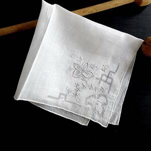 19世紀-20世紀 フランス ハンカチ 蝶 レース 刺繍 クロッシェ ニードル バテン タティング リバー 綿レース チュール 