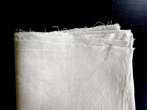 フランス 19世紀 手織 99cm×97cm リネンクロス アンティーク 布材 縫製 古布 民藝 フレンチリネン 服飾 半物 テキスタイル はぎれ L7 