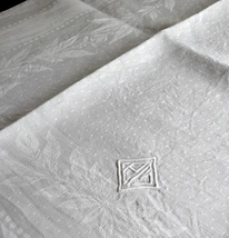 1900年代 フランス テーブル ナプキン 刺繍 立体 モノグラム イニシャル 古布 服飾 半物 縫製 テキスタイル アンティーク_画像5