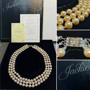 ☆FRANKLIN MINT フランクリン ミント ☆Jackie ジャッキー ☆ジャクリーン・ケネディ 3連フェイクパール ネックレス アクセサリー☆