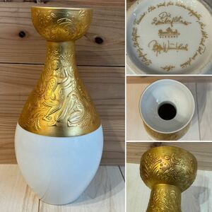 ☆Rosenthal ローゼンタール 魔笛 金彩レリーフ 花瓶 ビョルンヴィンブラッド 金彩 フラワーベース☆高さ 約29.7cm☆