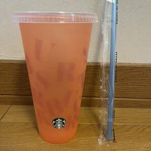 ミステリーカラーチェンジングリユーザブルコールドカップ710ml オレンジ STARBUCKSの画像2