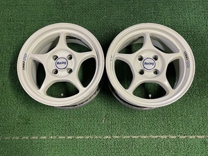 希少 ENKEI Racing RP01 15×7J ET＋35 PCD100 4穴 白パール エンケイ レーシング 当時物 2本セット ロードスター シビック ノート