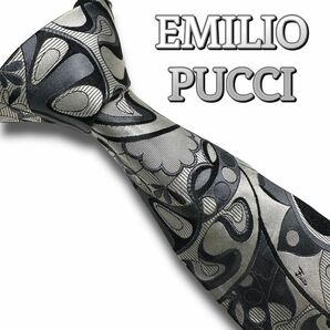 【美品】エミリオプッチ　プッチ柄　幾何学模様　イタリア製　高級シルクネクタイ