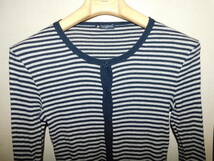 Petit Bateau L 18ans 紺とグレーのストライプ　カーディガン　プチバトー　美品　フランス_画像2