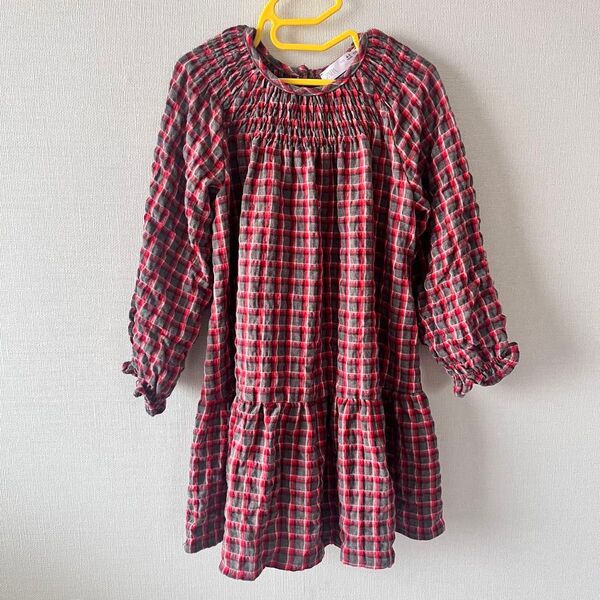ZARA ザラベイビー チェック柄スモックワンピース 110