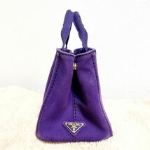 PRADA プラダ カナパ キャンバス トートバッグ ハンドバッグ 2way パープル_画像3