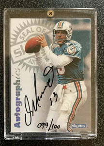 NFL Dolphins ドルフィンズ 1997 SkyBox Premium Autographics Century Mark #41 Dan Marino S