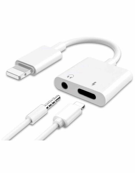 iPhoneイヤホン 充電 同時 lightning 3.5mm 変換アダプタ