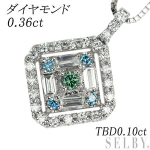 Pt ダイヤモンド ペンダントネックレス 0.36ct TBD0.10ct 出品4週目 SELBY