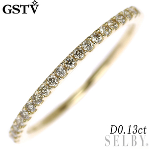 GSTV K18YG ダイヤモンド リング 0.13ct ハーフエタニティ 新入荷 出品1週目 SELBY