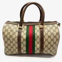 仙102 GUCCI Accessory Collection シェリーライン ハンドバック オールド グッチ ミニボストンバック GG柄　_画像2