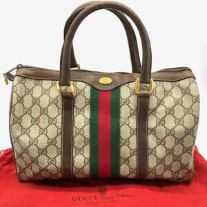 仙102 GUCCI Accessory Collection シェリーライン ハンドバック オールド グッチ ミニボストンバック GG柄　