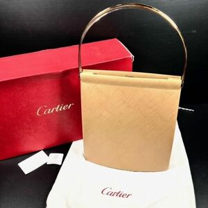 仙6 【美品】Cartier トリニティ ハンドバッグ ワンショルダーバッグ ベージュ系 フォーマル 箱付き カルティエ 鞄 レディース