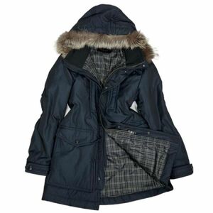 SEN 11 Burberry Black Label Down Jacket Court M Size Fox Fax Linting Burberry Black Label