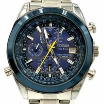 仙13【稼働】CITIZEN Eco-Drive WR200 腕時計 ブルーエンジェルス クォーツ デイト クロノグラフ アナログ シチズン エコドライブ QZ_画像2