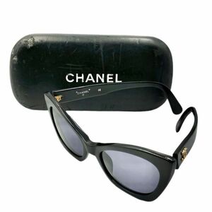 仙9 CHANEL 01943 94305 サングラス キャッツアイ ココマーク ブラックカラー ケース付き シャネル アイウェア