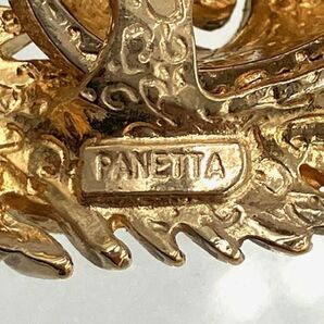 仙18 PANETTA ライオンモチーフ イヤリング ゴールドカラー ラインストーン ビンテージ アクセサリー パネッタの画像8