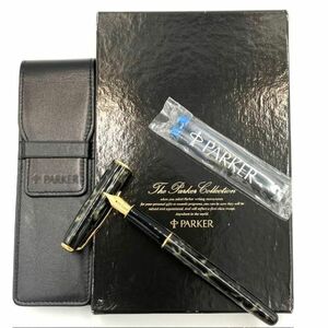 仙3【未使用】PARKER SONNET マーブル ペン先 18K 750 万年筆 ブラック 箱付 パーカー ソネット ブラック 筆記用具 文房具