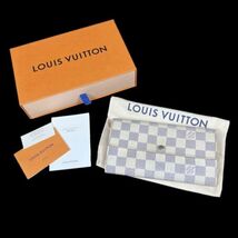 仙5 Louis Vuitton N61735 ダミエ アズール ポルトフォイユ サラ 長財布 二つ折り ホワイト系 箱付き ルイヴィトン ロングウォレット_画像1