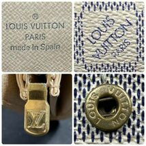 仙5 Louis Vuitton N61735 ダミエ アズール ポルトフォイユ サラ 長財布 二つ折り ホワイト系 箱付き ルイヴィトン ロングウォレット_画像9