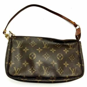 仙55【１円スタート】Louis Vuitton M51980 モノグラム ポシェットアククセソワール ブラウン ハンドバッグ ポーチ ルイヴィトン