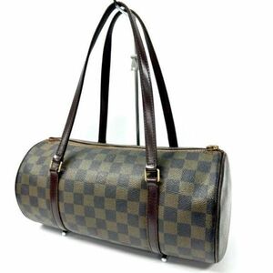 仙35【１円スタート】LOUIS VUITTON ダミエ パピヨンPM N51304 ブラウン ルイヴィトン ハンドバック ブラウン エベヌ