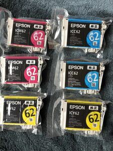 EPSON 純正インクカートリッジ ICC62 ICY62 ICM62 6個 IC62シリーズ