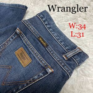 1円〜Wrangler ラングラー デニムパンツ ジーンズ Gパン ジーパン 濃紺 アメカジ ヴィンテージ ビンテージ 90s USA古着 W34 L31