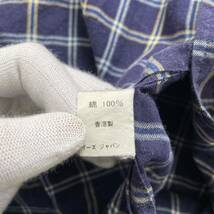 1円〜90s Brooks Brothers ブルックスブラザーズ ネルシャツ チェック 長袖シャツ ボタンダウン 香港製 アメカジ ヴィンテージ ブルー L_画像7