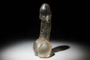 ☆皇帝☆水晶男根　全長約25.2cm　重量約1464g　(検)彫刻 珍石 珍宝 子孫繁栄 子宝 縁起物 中国美術 古玩