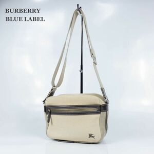 【BURBERRY BLUE LABEL】バーバリーブルーレーベル　ショルダーバッグ　ベージュ　コットン