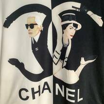 1990s-00s ブートレグ CHANEL カール・ラガーフェルド ココ・シャネル 肖像画 当時もの パロディ 香水 ヴィンテージ Tシャツ_画像2