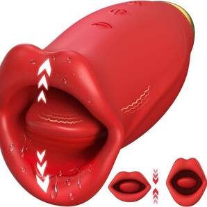 【10種唇の開閉+舌舐めモード】超柔らかいシリコン 防水 静か 10種類強力モード